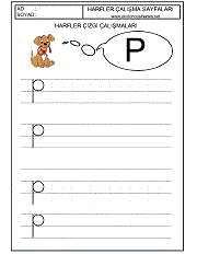 okul öncesi harfler çizgi çalışmaları p harfi